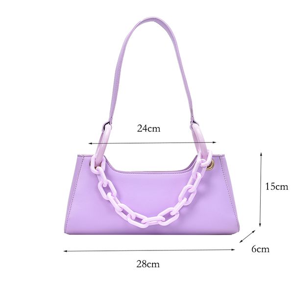 

shoulder bags purse and handbags thick chain small pu leather crossbody bags for women 2020 summer simple traval tote purple