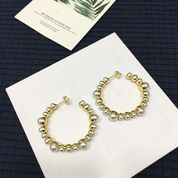 

selling explosion-proof simple pearl ring wild designer earrings luxury designer jewelry women earrings, Golden