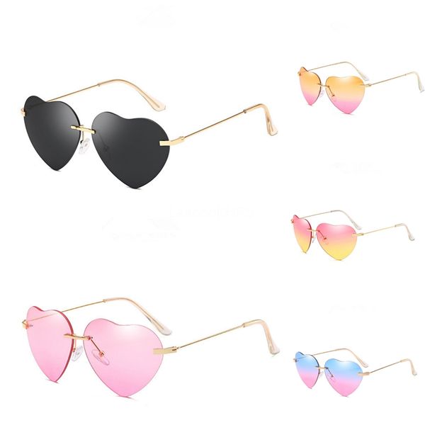 

модные женские мужские солнцезащитные очки в форме сердца плоские линзы зеркало металлическая рамка негабаритные кошачий глаз солнцезащитные, White;black