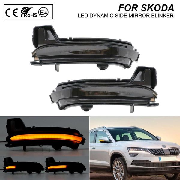 

2x dynamic led side mirror blinker smoke light turn signal lamp for kodiaq 2016 karoq 2017