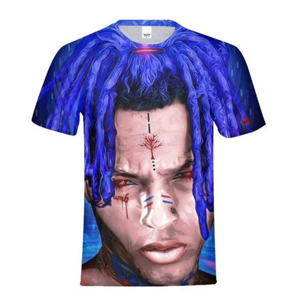 

t-shirts men fashion xxxtentacion 3d printing tees o-neck short sleeves cool hip hop trend casual tshirts male clothing, White;black