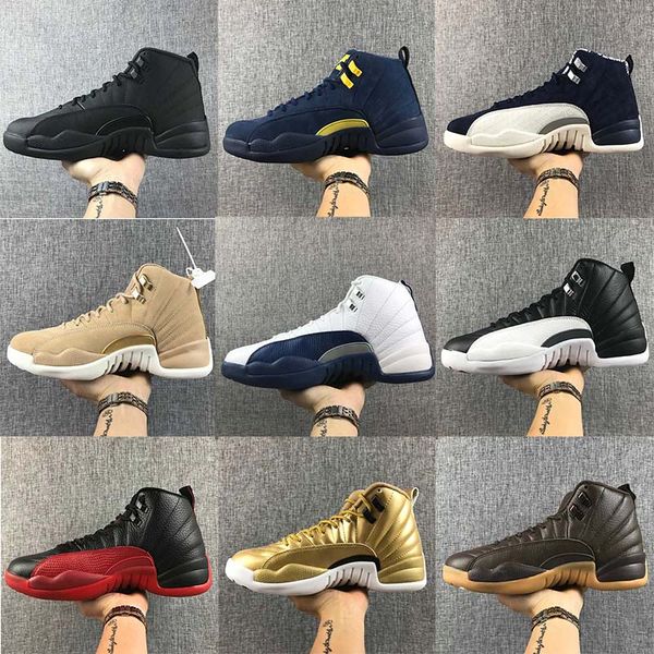 

designer shoes 12 12s ovo white gym red dark grey basketball shoes men women taxi blue suede flu game cny sneakers size 36-46