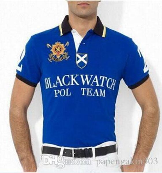 

new men casual polo shirts big horse embroidery cotton black watch summer mesh polo team fashion leisure tees t-shirt casual polos red blue, White;black