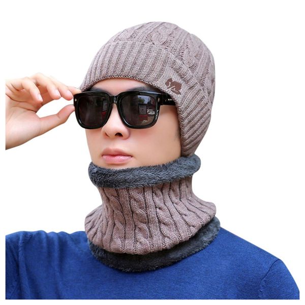 

2pc men women hat casquette baggy warm gorros mujer invierno crochet winter knit ski slouchy caps hat bonnet femme hiver