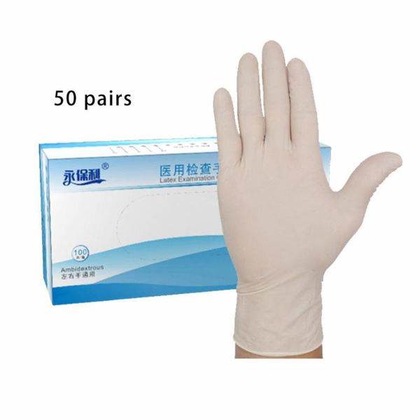 

50 pair disposable latex gloves electronic factory laboratory gloves disposable for working practical