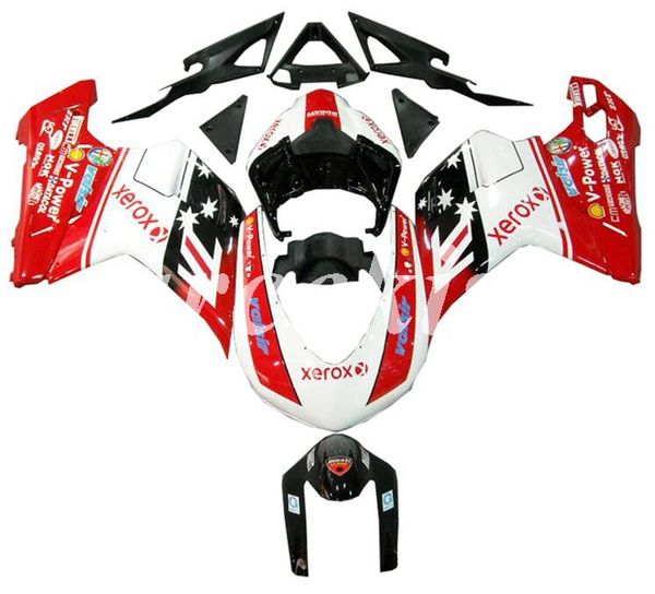 

4 подарков нового abs инъекция полных обтекатели комплекты fit для ducati 848 evo 1098 1198 1198s 2007 2008 2009 2010 2011 2012 body набора