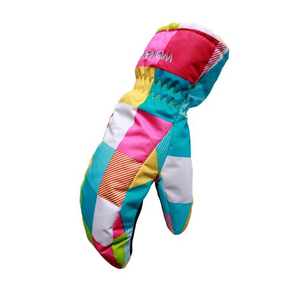 

1 pair hiking sports outdoor kids windproof adjustable warm riding waterproof winter children ski gloves snow mittens non slip