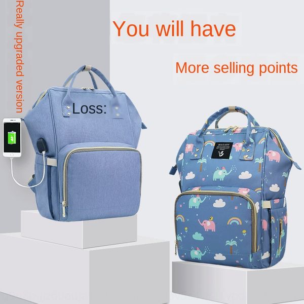 

o5kq8 trendsetter usb mummy multi-function large capacity mother and baby oxford cloth backpack backpack bag printed oxford cloth mother bag