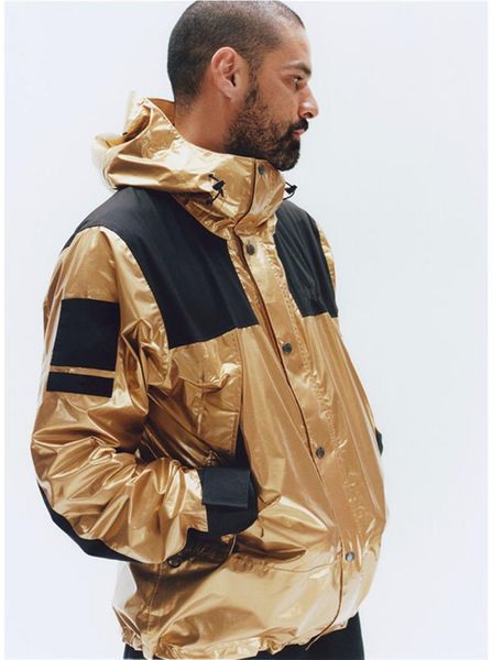 

mens fashion designer winter jackets windbreaker mens clothing reflective north silver gold homme jackets high street mens jackets, Black;brown