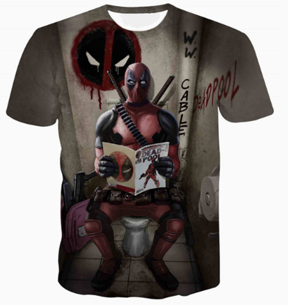 

2019 новые горячие продажи моды deadpool футболка мужчины регенерируя смешные футболки дарт кинг печатные футболки лето панк хипстер топы k1, White;black