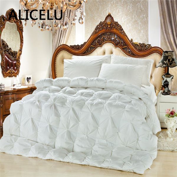 

alicelu duck down comforter white and pink winter quilts partition lining warm bread twisted flowers duvet quilt down blanket
