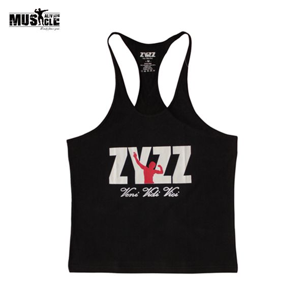 

muscle alive bodybuilding shirt men's exercise fitness brand clothing gym sportswear stringers male cotton zyzz 2018, Black;blue