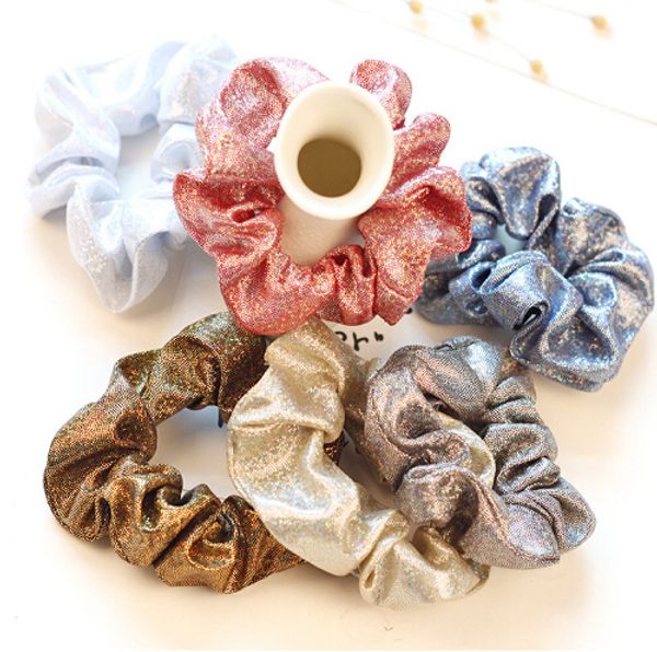 

women shiny fashion elastic hair ties girls hairband rope ponytail holder scrunchie headbands hair accessories headwear