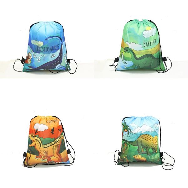 

printing process backpacks drawstring type storage toys bundle bag cartoon dinosaur patterns multi colors bags new arrival 3lm l1