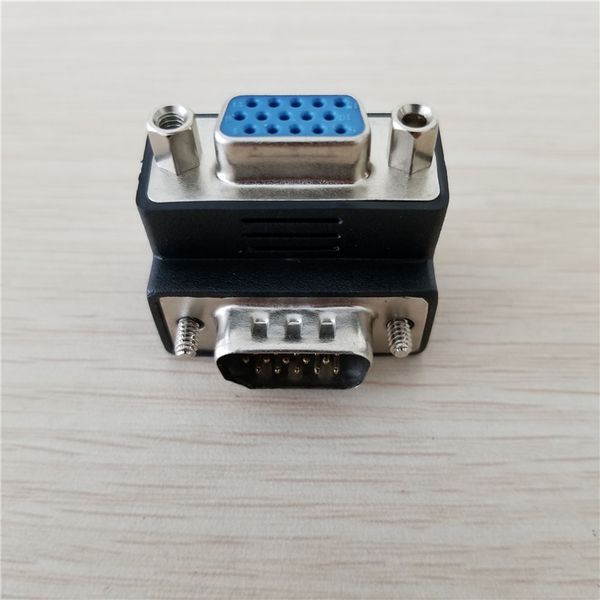 

90 degree up angle 15pin vga svga adapter plug hdb15 male to female connector for tv display