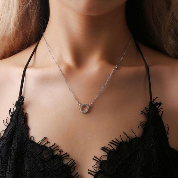 

pendant necklace lrregular circle chain ladies jewelry necklace natural adjustable for women dress accessories 50cm silver