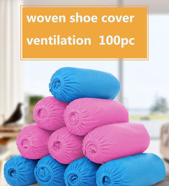 

100pc lot non woven material solid wear resisting blue disposable shoe covers