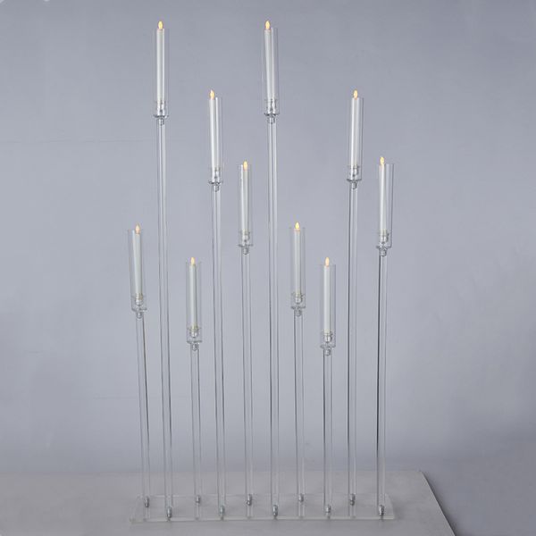 

acrylic candlesticks 10 heads all clear candle holders wedding candelabra table centerpieces holder candelabrum for party home