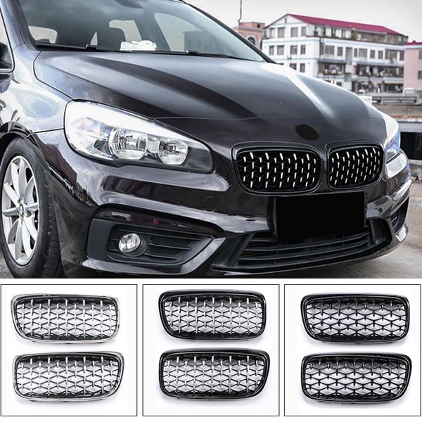 

for 2 series f45/f46 2015-2019 car accessories front middle grille grill replacement decoration cover trim 2pcs