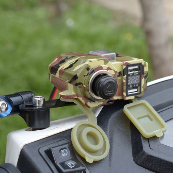 

waterproof dual usb charger scooter 12v gps cigarette lighter dual motorcycle usb power socket charger car styling