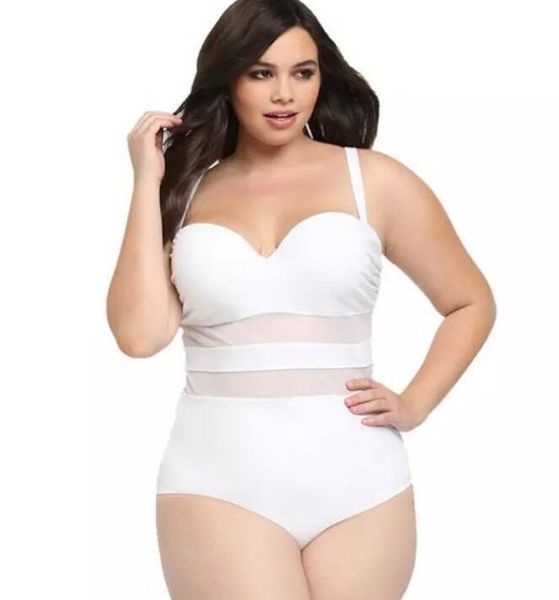 

discount plus big large one piece full size swimwear with solid mesh fat bikini high waist bikinis bikini sets triangle sport wear