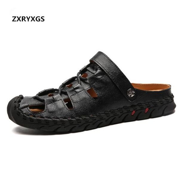Zxryxgs Brand Shoes Men Shoes Genuine Leather Sandals 2019 New
