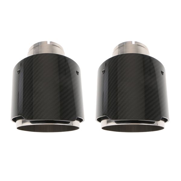 

2 pieces carbon fiber rear exhaust pipe universal muffler