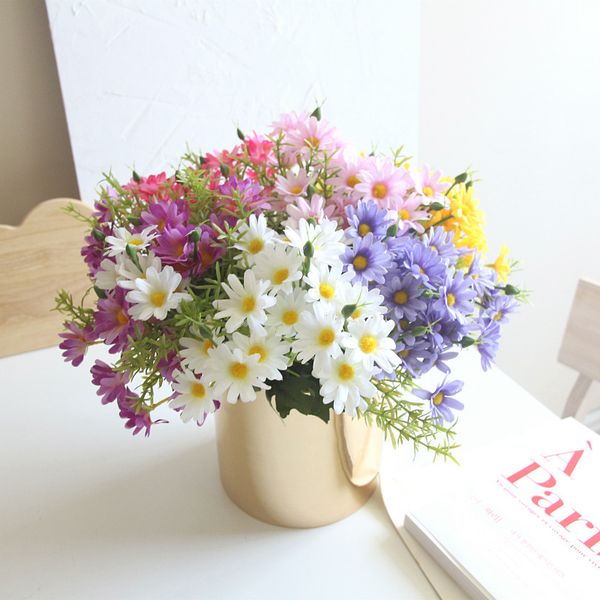 2019 One Bouquet 6 Branch 30 Heads Cute Silk Daisy Artificial