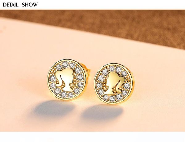 

s925 стерлингов серебряные серьги простой дикого женский серьги lb09, Golden;silver