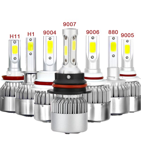 

h4 h7 auto car headlight led h11 h1 h3 9004 9005 9006 880 h27 72w high low beam light automobiles 12v lamp white 6000k bulb