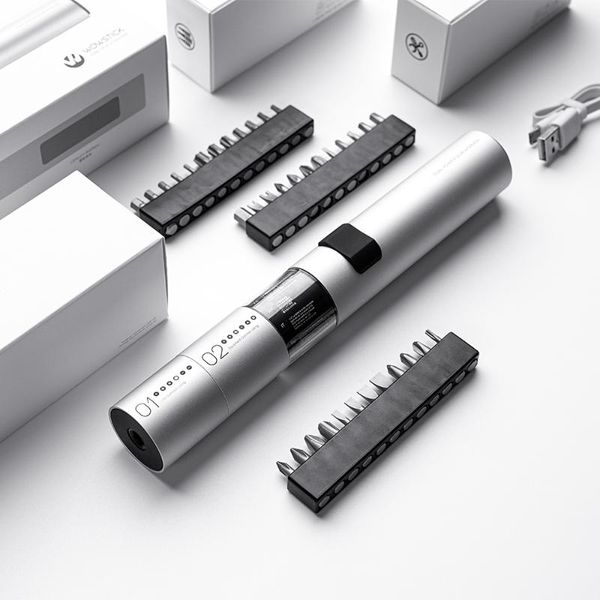 

wowstick sd63 cordless electric screwdriver set with 3 led working lights s2 alloy steel screw bits household repairing tools