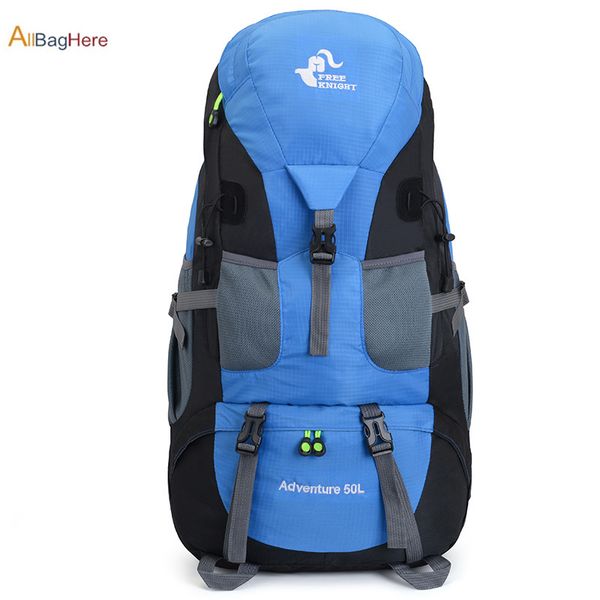 

new outdoor 50l climbing hiking backpack men women waterproof oxford camping molle backpacks cycling trekking sports travel bags