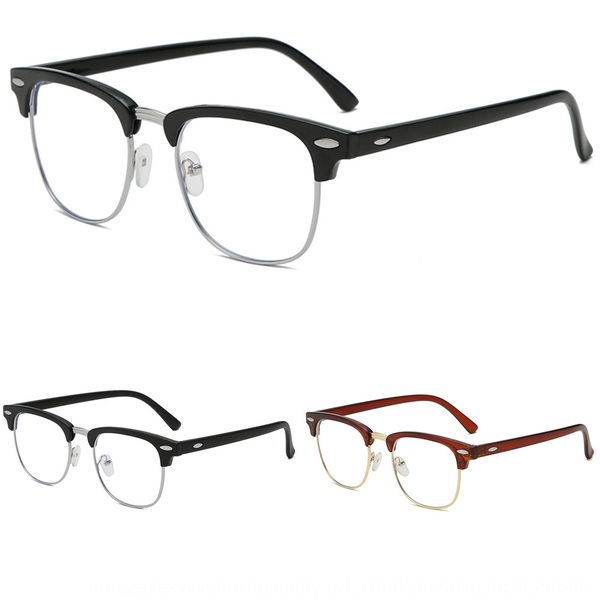 

3016 anti-blue nail half frame mi nail myopia plain glasses business glasses frame, Silver