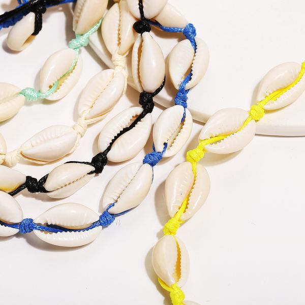 

beach shells knit bracelets, White