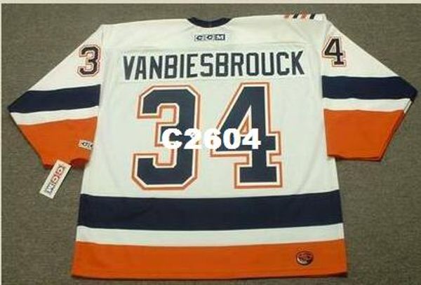 

мужчины #34 джон vanbiesbrouck нью-йорк айлендерс 2000 ccm ретро хоккей джерси или обычай любое имя или номер ретро джерси, Black;red