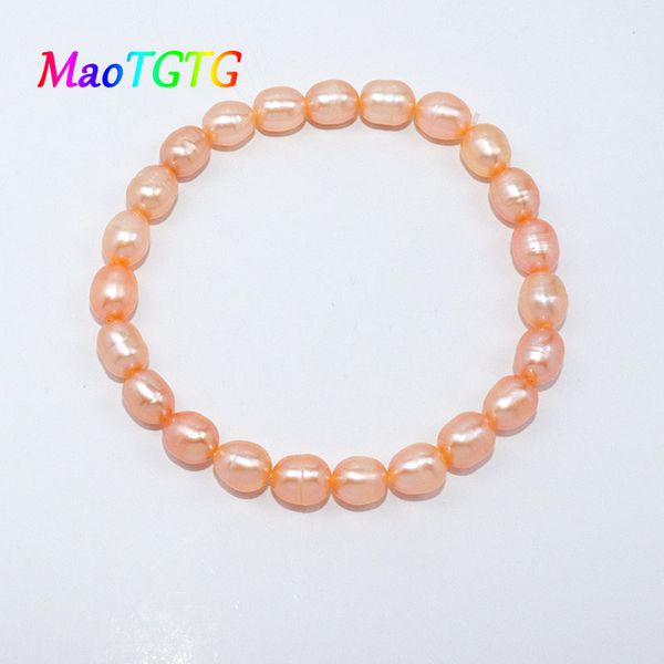 

genuine natural freshwater pearl bracelets for women charm jewelry white pink rice shape freshwater pearl bracelet wholesale, Black