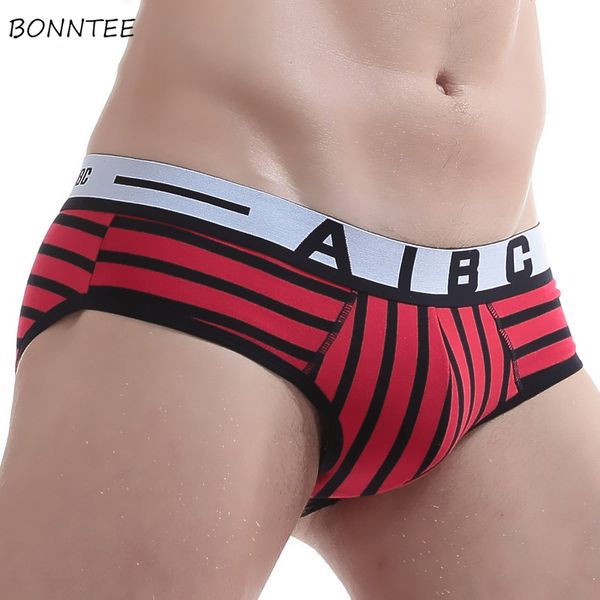 

briefs men striped high elasticity simple european style quick-dry comfortable underpants mens soft cueca masculina chic new, Black;white