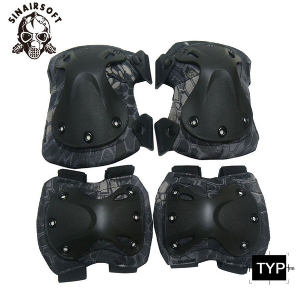 

high qualty field elbow & knee pads knee pads & elbow set new tactical paintball protection, Black;gray