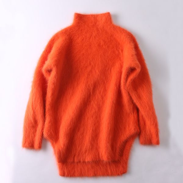 

women winter clothes christmas sweater real mink cashmere turtleneck pullovers tbsr644, White;black