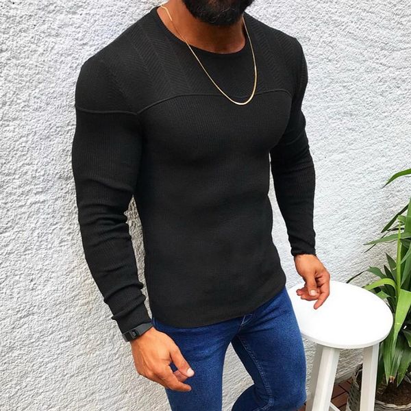 

men's fashion solid color knitted pullover male o-neck sweaters casual slim fit winter and autumn warm sweaters 2019 new, White;black