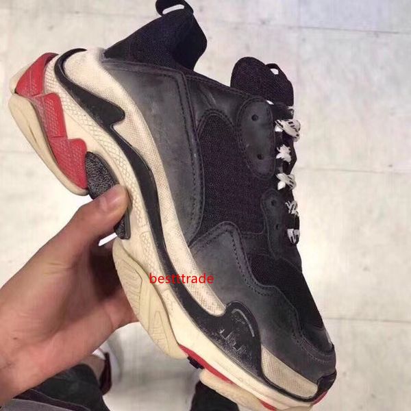 

paris 17fw triple-s leisure shoes luxury dad shoes bl triple s 17fw sneakers for men women vintage kanye west old grandpa trainer outdoor