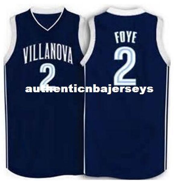 

#2 randy foye villanova wildcats basketball jerseys blue white embroidery stitched personalized custom any size and name jersey, Black;blue