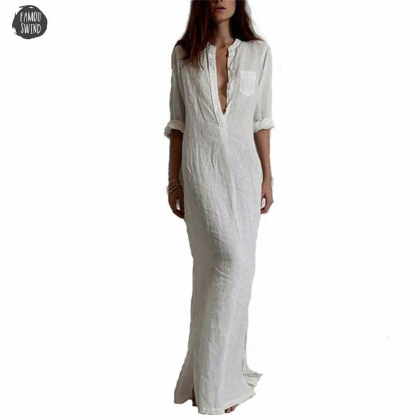 

5xl fashion maxi dress autumn long autumn casual v neck long sleeve beach dress plus size split boho dresses vestidos, Black;gray