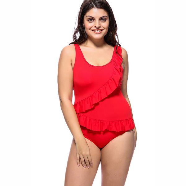 

plus size swimwear 5xl 6xl monokini one piece swim suits peplum swimsuit ruffle bathing suit wrap bikini women push up, White;black