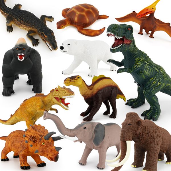 

multi--selectable jurassic medium solid dinosaur model with simulated animal voice compressive anti-throw
