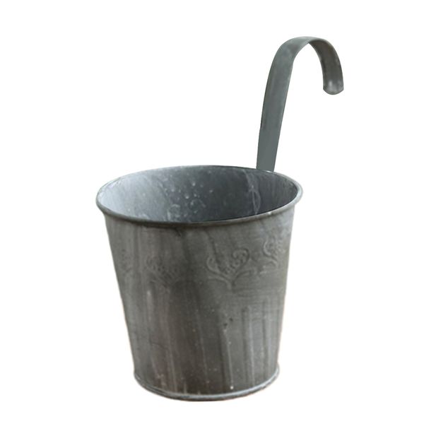 

retro vintage style flower iron bucket deskgarden home decor planter