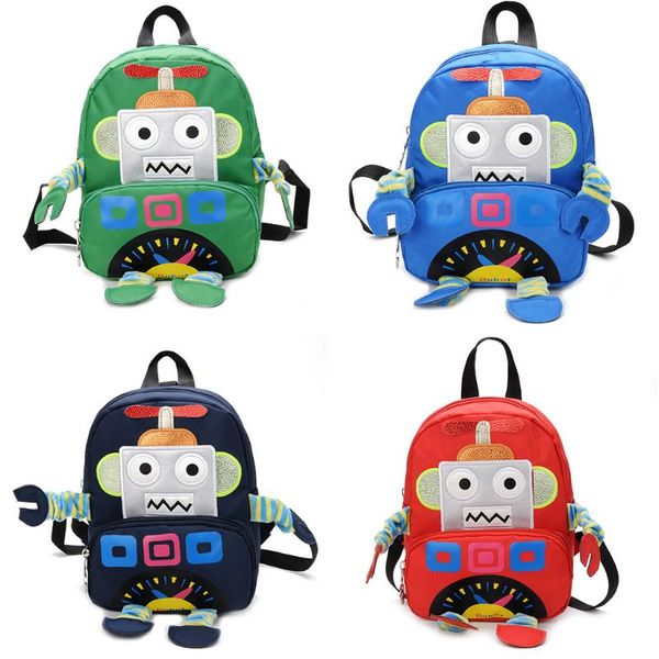 

cartoon robot backpack schoolbag for girls kids rucksack bookbags daypack 7.08 x 3.14 x 8.66in