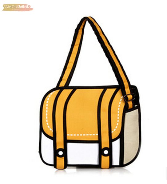 

2020 new fashion 2d bags novelty back to school bag 3d drawing cartoon comic lady shoulder bag messenger 6 color gifts