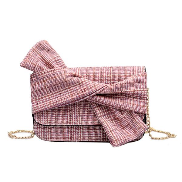 

bow shoulder bags for women new small square package fashion wild woolen messenger chest bag crossbody handbags mini pouch