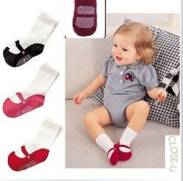 

3 Colors Newborn Baby Girl Anti-slip Candy Socks Slipper Shoes Boots 6-24 Months